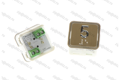 Кнопка (кнопочный модуль) KA302-S-R "5 этаж", квадратная, статическая красная подсветка, Брайль