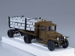 ZIS-6 Timber trailer with birch LOMO-AVM 1:43