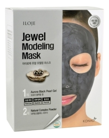Моделирующая маска для лица с черным жемчугом Iloje Jewel Modeling Mask Aurora Black Pearl