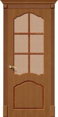 Дверь Каролина / Цвет Ф-11 (Орех) / Стекло Риф. / Двери Браво