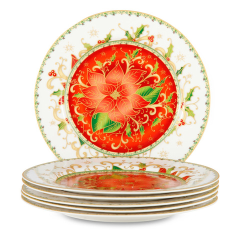 Набор тарелок десертных 6шт 19см Lamart Palais Royal Рождественская звезда