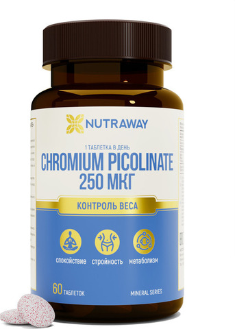 Витамины Chromium Picolinat 250 мкг 60 таблеток Nutraway