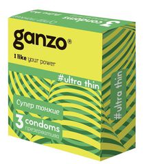 Ультратонкие презервативы Ganzo Ultra thin - 3 шт. - 