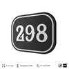 Номерок на дверь квартиры 298, для кабинета, офиса, шильдик 9 х 7 см, черный, Айдентика Технолоджи
