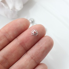 Шапочка для бусин 6 мм, родий, 10 шт, Р119