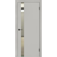 Межкомнатная дверь экошпон ДП 46 gray silk зеркало графит
