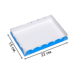 Коробочка для печенья 22х15х3.5 см голубая