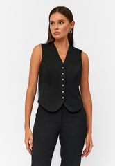 Жилет MYLENE из 100% итальянской шерсти черного цвета