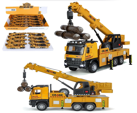 Машина металлическая Кран+бревна 8 в уп 21 см