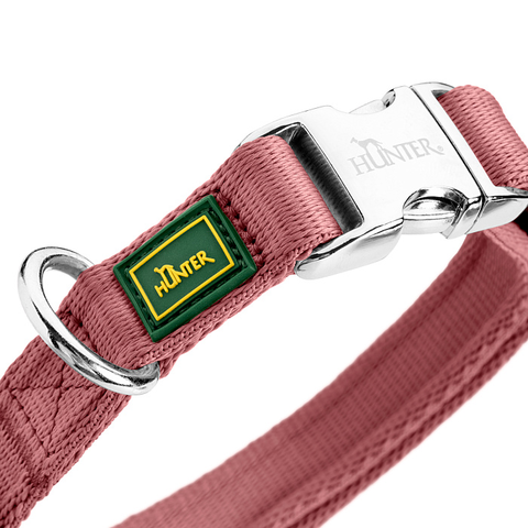 Hunter ошейник для собак ALU-Strong Inari нейлон с металлической застежкой, пепельная роза