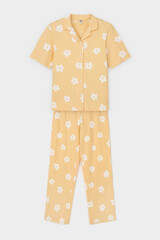 пижама  для девочки  КБ 2829/абрикосовый щербет,цветы