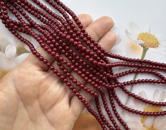 "Жемчуг круглый" 4мм, "Майорка. Имитация" (винный цвет)