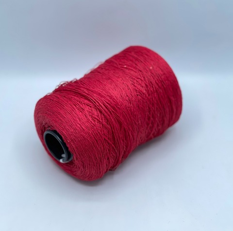 Бобинная пряжа (пр.Италия),Linette Pailletes, 450/100гр, 80% Лен, 20% Полиэстер(пайетка), цвет-Малиновый+пайетка. арт.37932