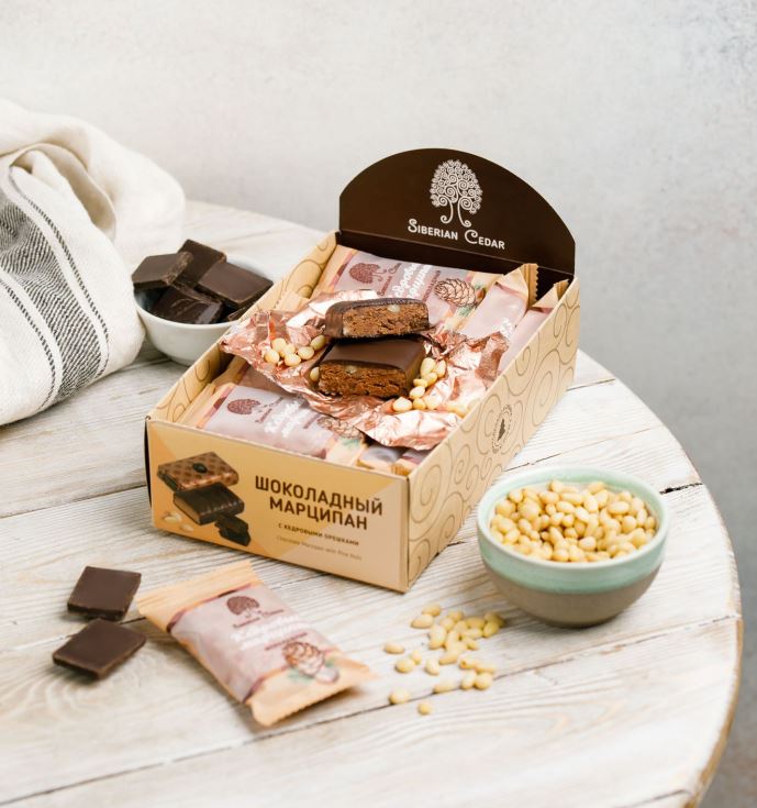 Конфеты Марципан кедровый с шоколадом батончик Сибирский Кер 40 г
