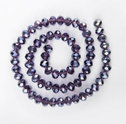 Хрустальные бусины рондели, цвет светло-фиолетовый, 3*2 мм, 180 шт