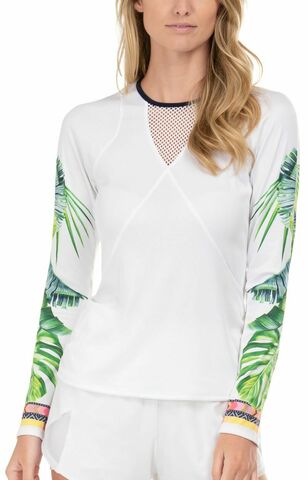 Женская теннисная футболкаLucky in Love Palm Island Long Sleeve - white