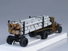 ZIS-6 Timber trailer with birch LOMO-AVM 1:43