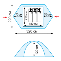 Туристическая палатка Tramp Scout 3 (V2) (3 местная)