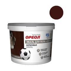 Эмаль для пола акриловая Ореол полуматовая красно-коричневая