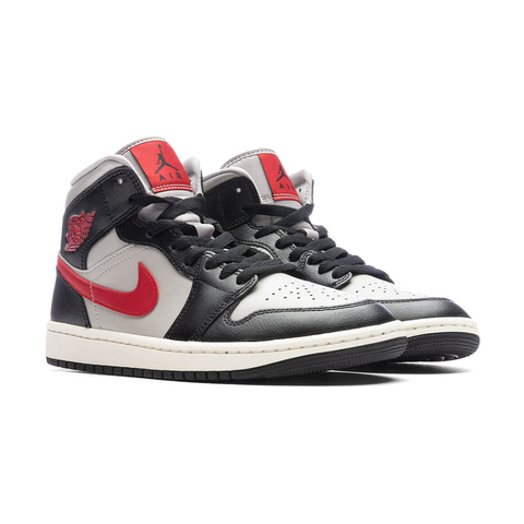 Кроссовки Jordan 1 Mid Black College Grey Gym Red