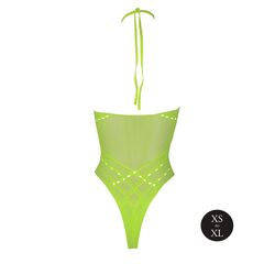 Неоновое зеленое боди Body with Halter Neck - 