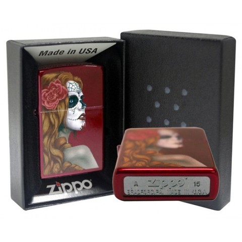 Зажигалка ZIPPO Classic Candy Apple Red латунь/сталь, красная, глянцевая, 36x12x56 мм (28830)