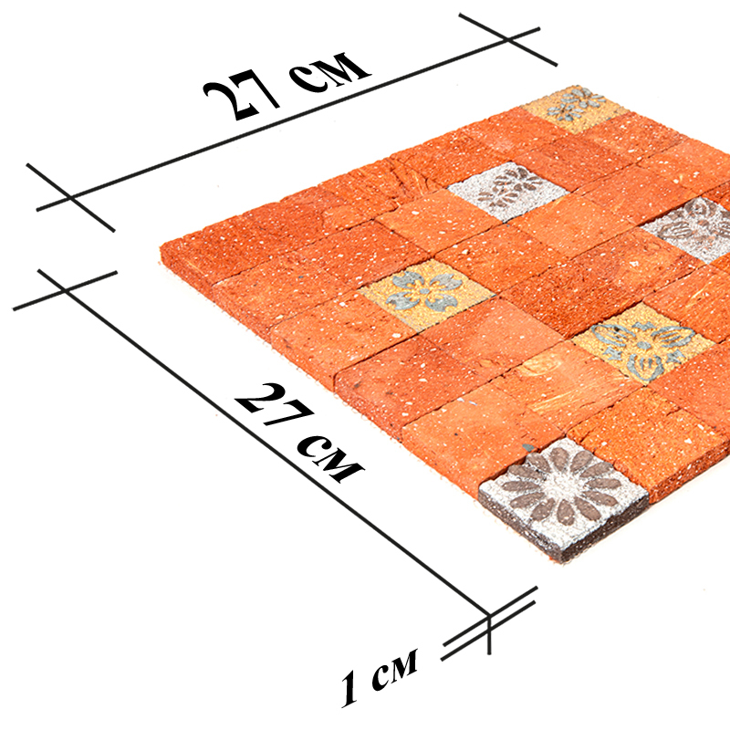 Tera-1-4 Испанская керамическая мозаика Gaudi Terracota оранжевый квадрат