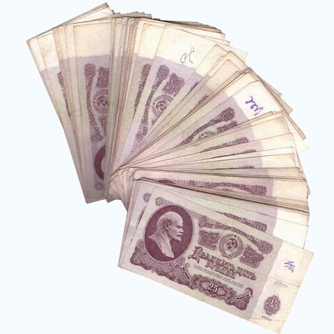 25 рублей 1961 года с надписями (100 шт.). G