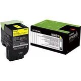 Картридж для принтеров Lexmark CX310, 410, 510 желтый (yellow). Ресурс 2000 стр (80C8SYE)