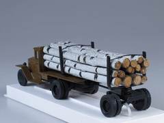 ZIS-6 Timber trailer with birch LOMO-AVM 1:43