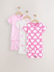 Пижама для девочки Next AB9-326, 3 шт., Розовый, Белый