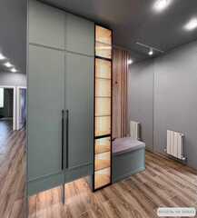 Шкаф с витриной в прихожую