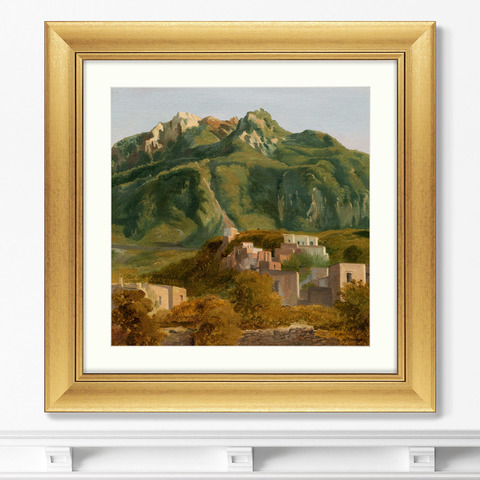 Себастьян Норблен - Репродукция картины в раме Village on the Island of Ischia, 1826г.