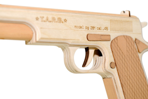 Пистолет Combat M1911 от TARG - деревянный конструктор, сборная модель, 3d пазл