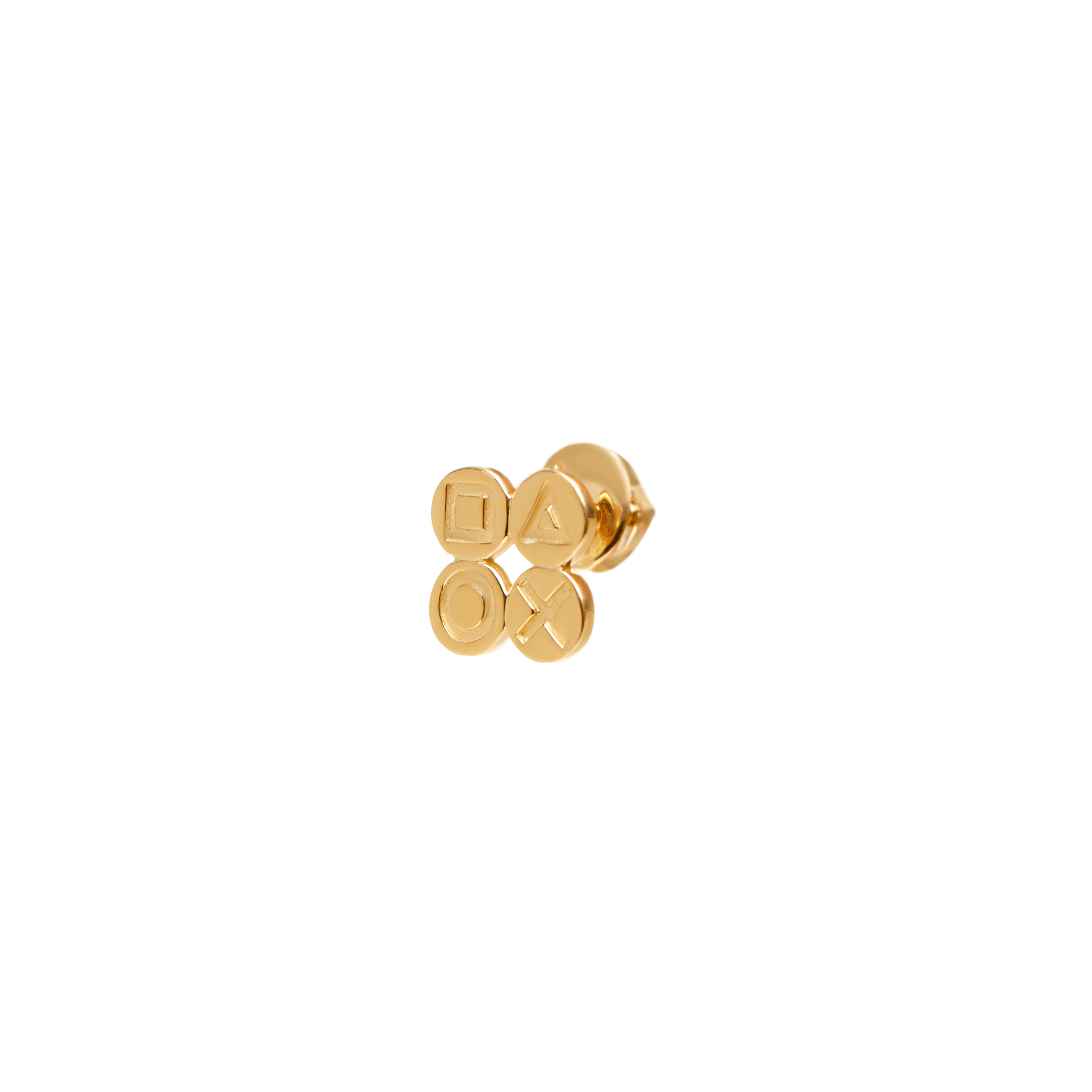 VIVA LA VIKA Пусет Plain Playstation Stud Earring – Gold viva la vika пусет plain branch stud earring – gold