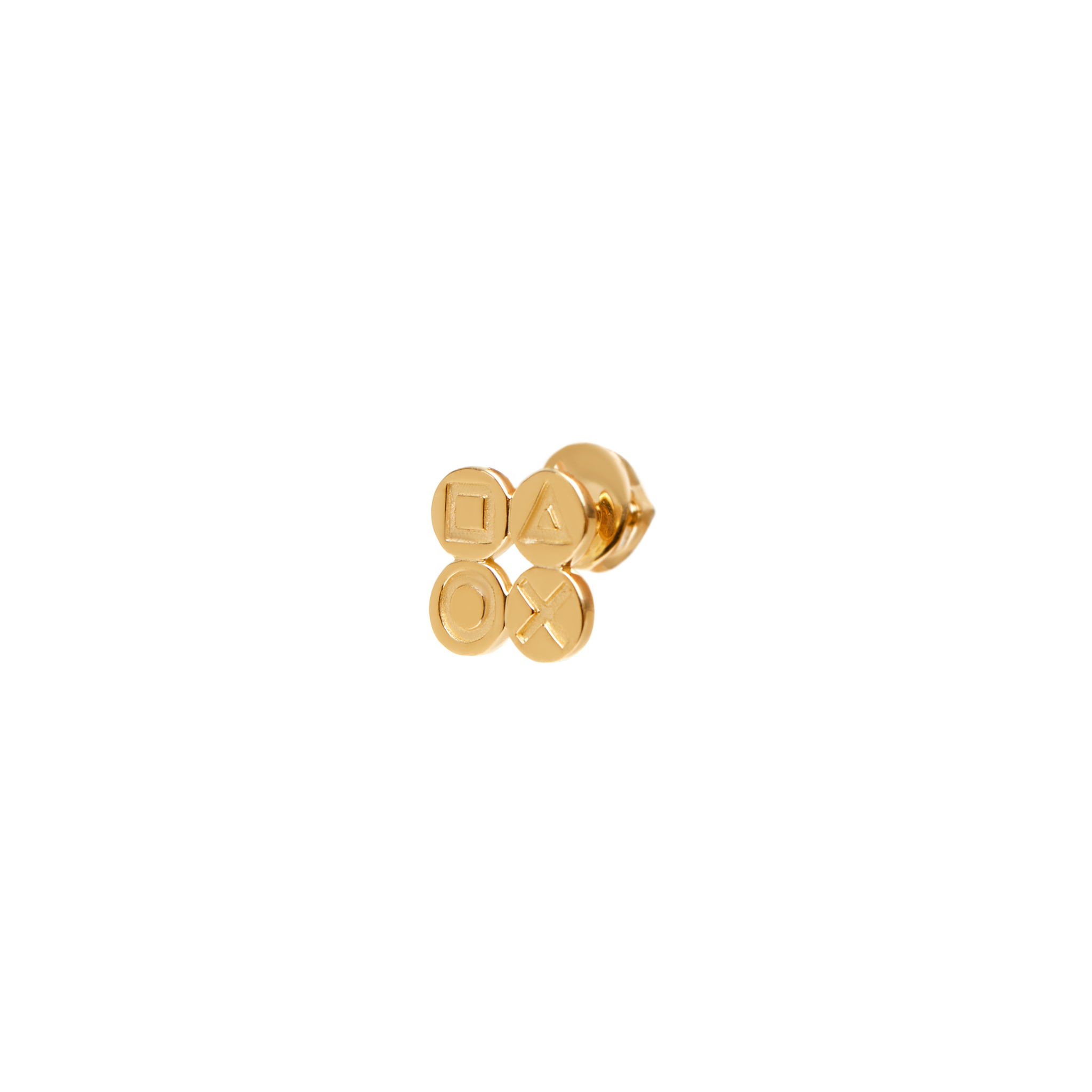 VIVA LA VIKA Пусет Plain Playstation Stud Earring – Gold viva la vika пусет plain smile stud earring – gold