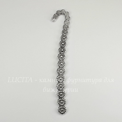 Основа для закладки "Маргаритки" (цвет - античное серебро) 12 см