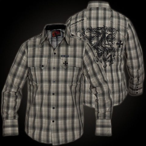 Rebel Spirit | Рубашка мужская LSW110706 перед и сзади