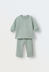 Комплект свитшот и брючки с вышивкой "Чайка" (аква)