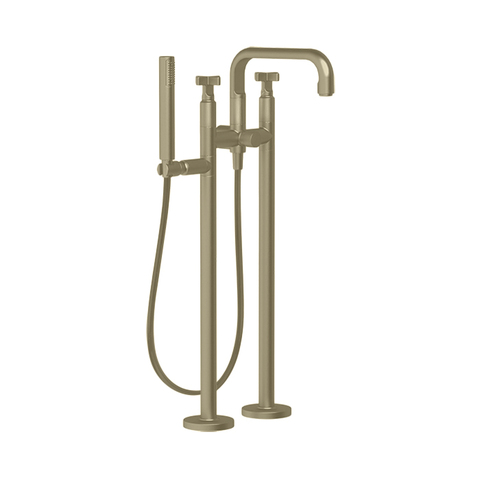 Gessi 58129#727 Gessi Inciso Напольный смеситель для ванны с ручным душем (внешние части), цвет: Brushed Brass PVD