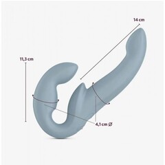 Безремневой страпон с вибрацией Share Vibe Pro от Fun Factory (серый)