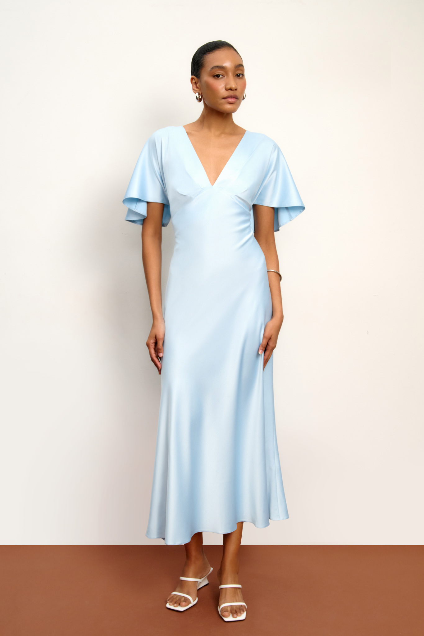 Платье из сатина с коротким рукавом 7999₽