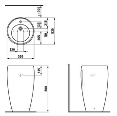 811972 УМЫВАЛЬНИК НАПОЛЬНЫЙ LAUFEN ALESSI 53