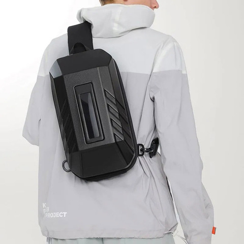 Картинка рюкзак однолямочный Ozuko 9499s black - 4