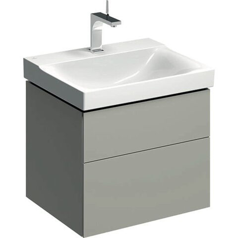 Шкафчик для раковины Geberit Xeno², с двумя выдвижными ящиками: B=58см, H=53см, T=46.2см, Серый / Матовое покрытие