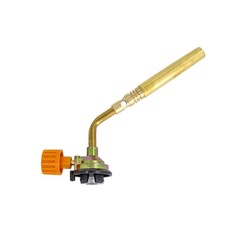 73-0-010 Горелка газовая на баллон, сопло 13х110мм, ручной поджиг, расход 120г/ч, работа 360°, латунь (РемоКолор)