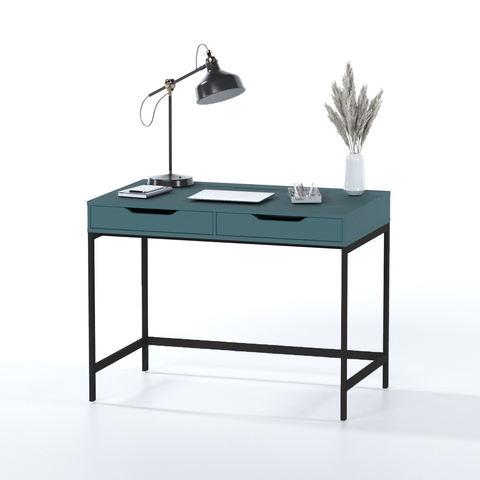 Стол письменный Ингар Д 100, 100*48*76 см, серо-бирюзовый/черный