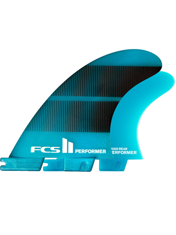 FCS II Performer Neo Glass Tri-Quad Fins Teal Gradient