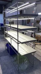 Многоярусный гидропонный стеллаж 4 яруса B2125хД2100хШ600мм до 400 растений