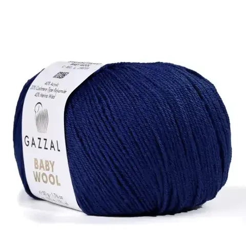 Пряжа Gazzal Baby Wool 802 темно-синий